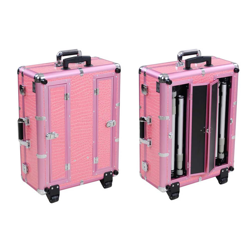 Rolling Studio Makeup Case Cosmetic Travel Wheeled Table Light Mirror INCD VAT eBay