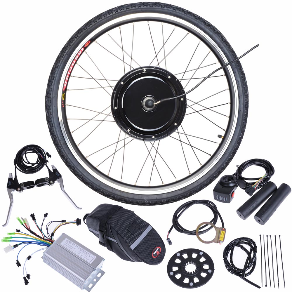 26" Front/Rear Wheel Electric Bicycle Motor Kit EBike Hub Conversion