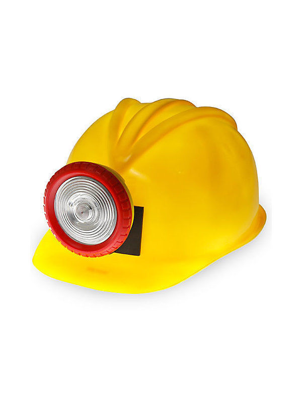 Miner Hardhat With Flashlight Light Yellow Construction Helmet Hat