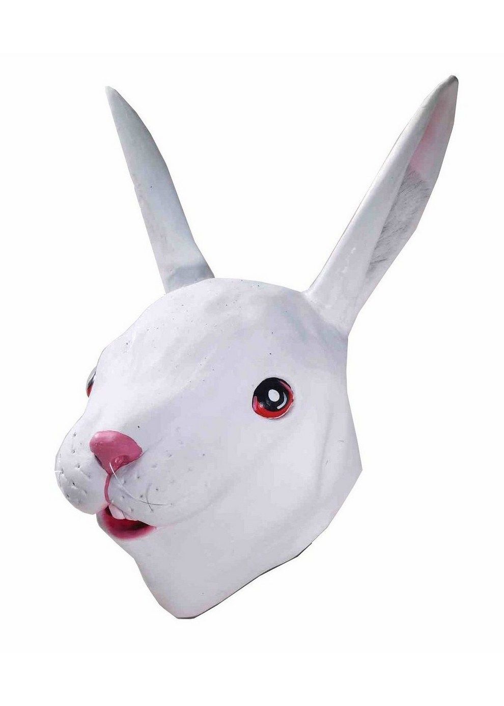 Deluxe White Rabbit Bunny Easter Mask Latex Animal Costume Adult