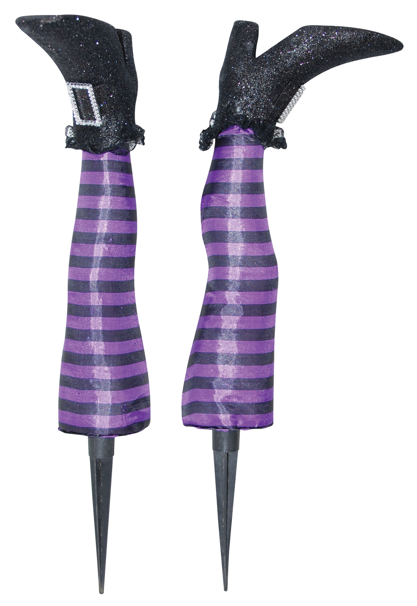 Black Striped Witch Legs Leg Stakes Yard Lawn Decor Halloween Prop Decoration eBay