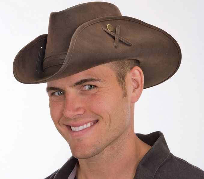 Faux Suede Outback Western Australian Hat Cowboy Adult Costume