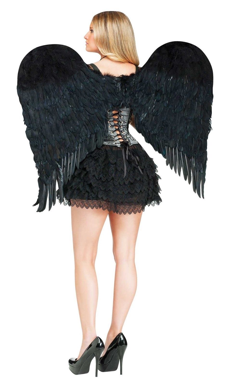 31" Feather White Heavenly Angel Wings Dark Gothic Black Adult Costume