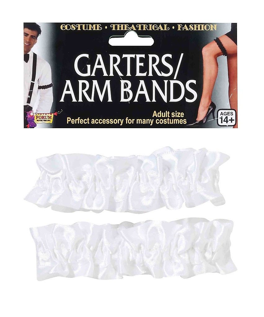 Adult White Leg Garter Garters Silk Armband Arm Bands Sexy Costume