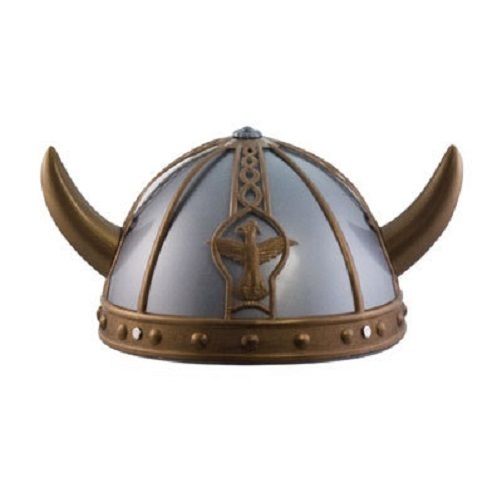 Child Plastic Viking Helmet With Horns Barbarian Warrior Costume