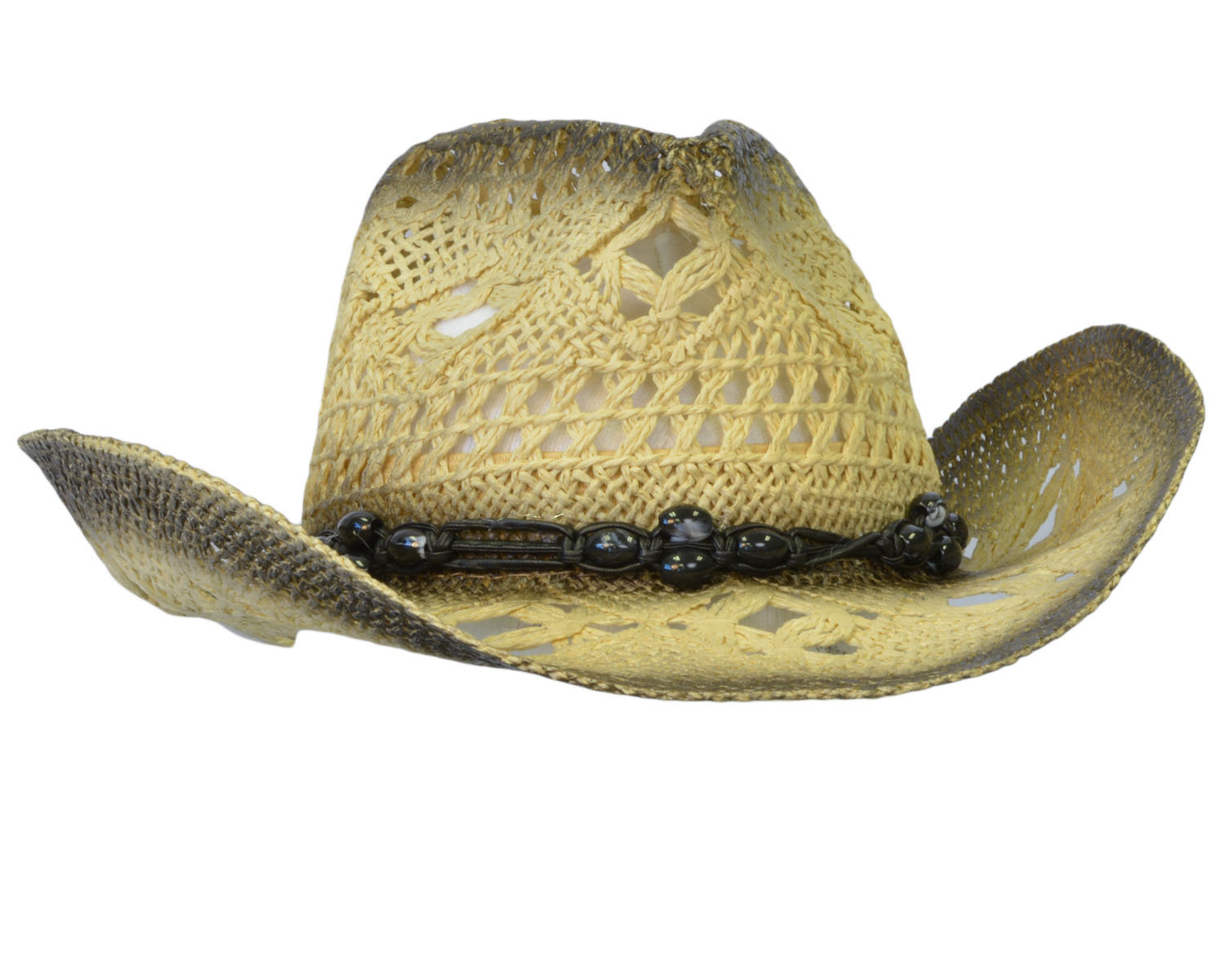 Terra Unisex Western Beaded Straw Cowboy Hat with Antisweatband eBay