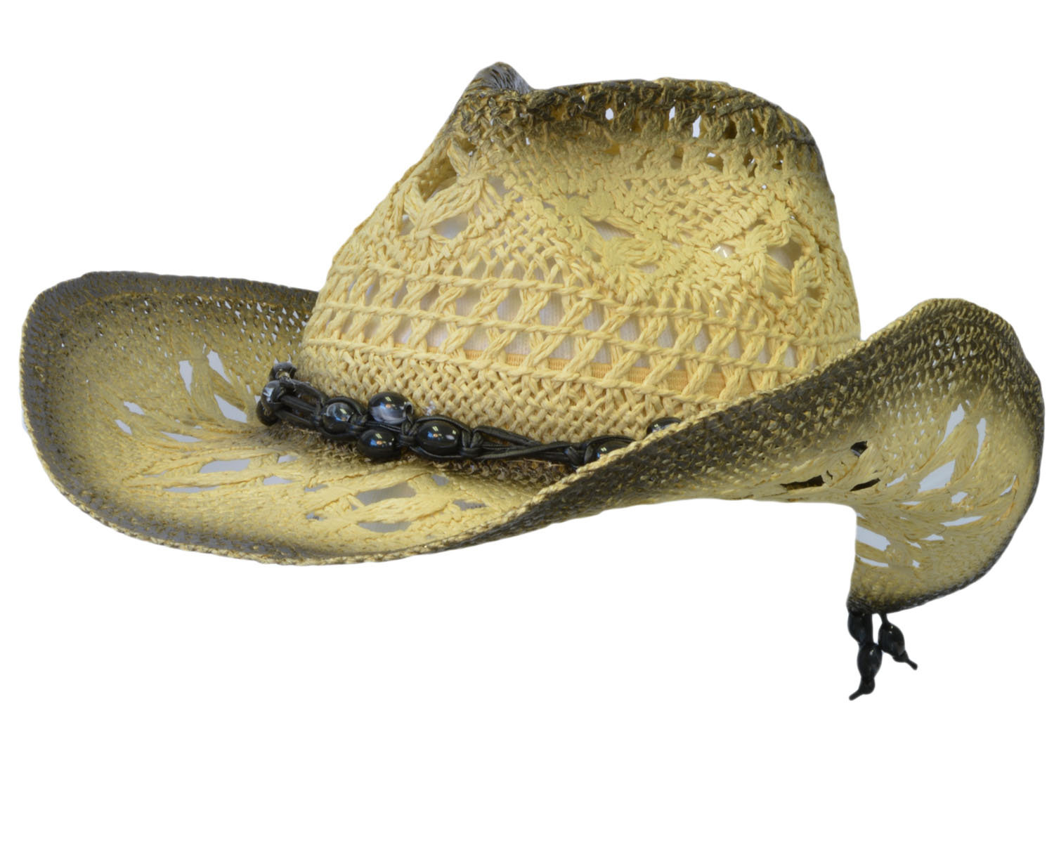 Terra Unisex Western Beaded Straw Cowboy Hat with Antisweatband eBay