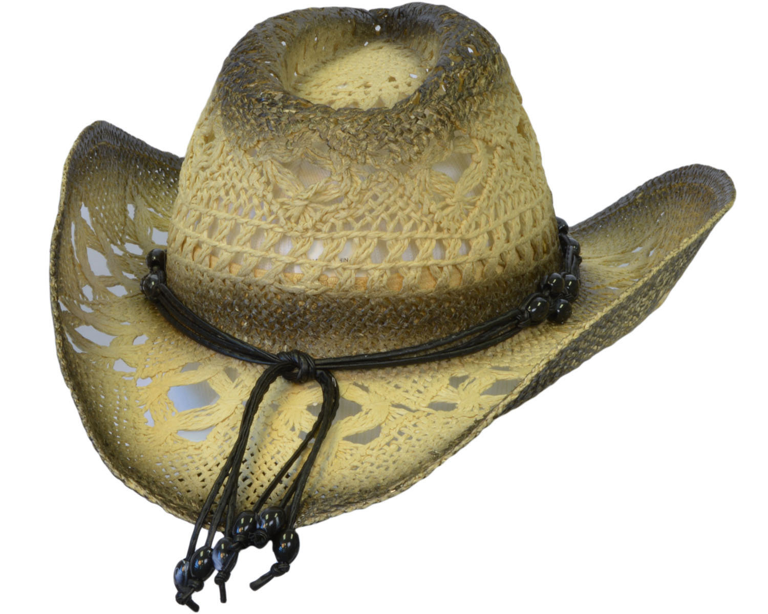 Terra Unisex Western Beaded Straw Cowboy Hat with Antisweatband eBay