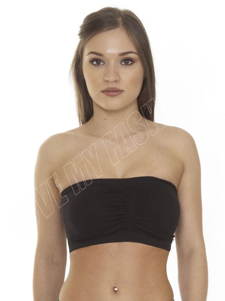 Womens Sports Bra Vest Bandeau New Ladies BoobTube Crop TOP Bras Size S