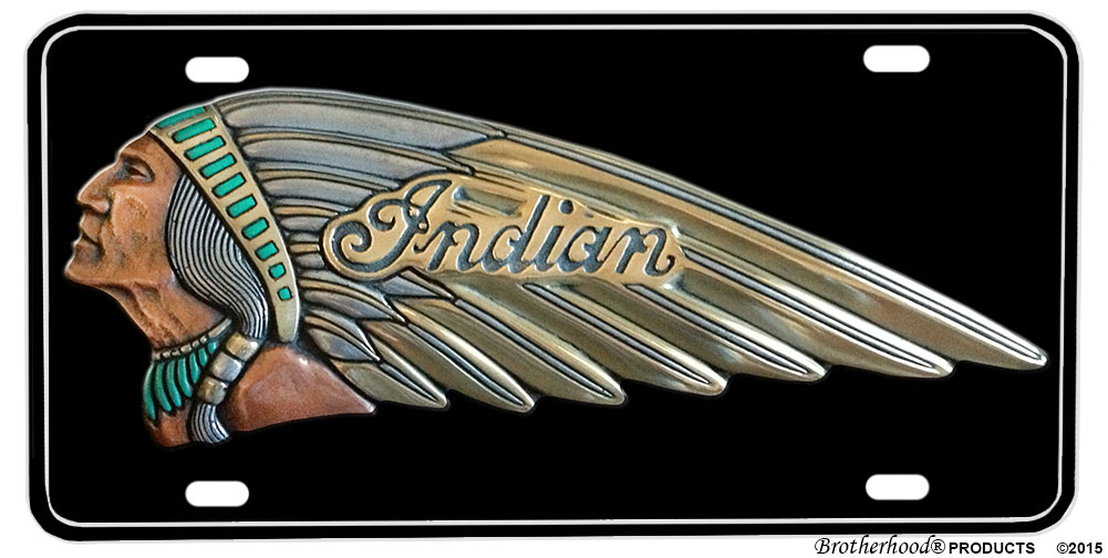 Indian Motorcycle Gasoline Tank Emblem License Plate