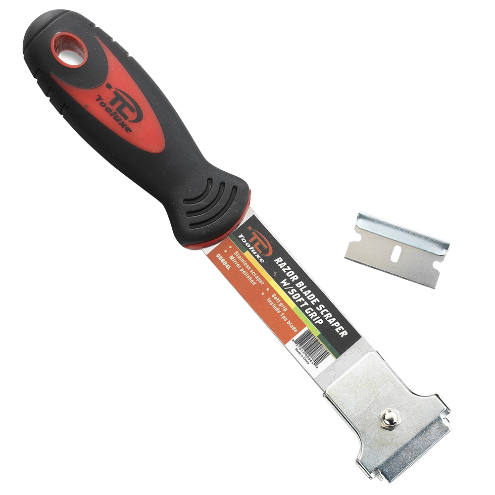 Razor Blade Scraper 9" Soft Grip Stainless Steel Wallpaper Paint