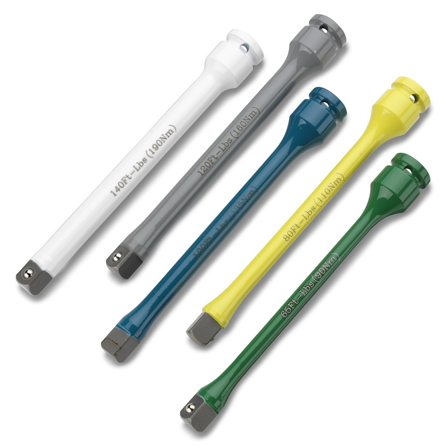 5pc Torque Extension Bar 1/2" Dr. Impact Wheel Lug Nut HD Remover Set