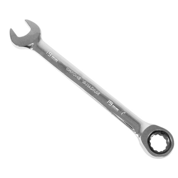 19MM Combination Ratcheting Wrench Closed Flat Head Metric Automotive