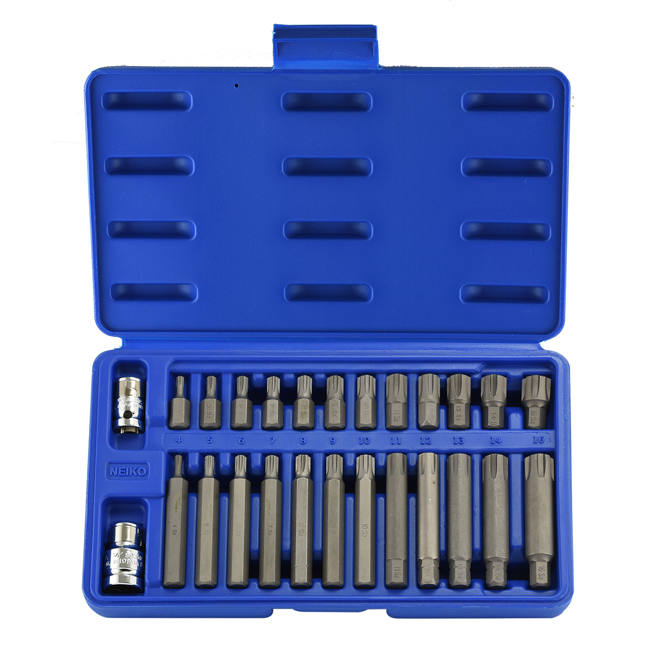 Ribe Hex Bits 26pc Pro Set 1/2" 3/8" Drive Socket Adapter 10mm