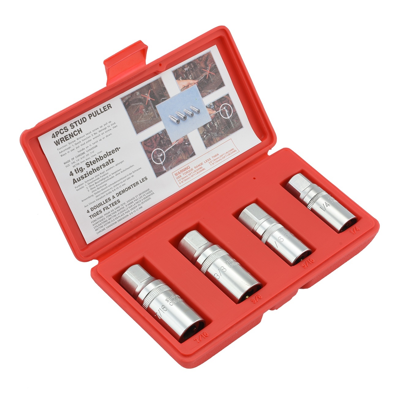 Stud Remover 4pc Metric Puller Socket Wrench Installer 6 8 10 12mm eBay