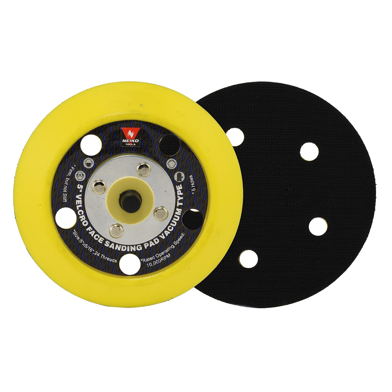 5" Velcro Face Sanding Pad Air Vacuum Pneumatic Sander Grinder Tool