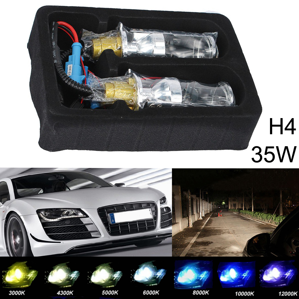 2x Mini Xenon HID Projector Lens H4 HID Conversion Kit Car Headlight