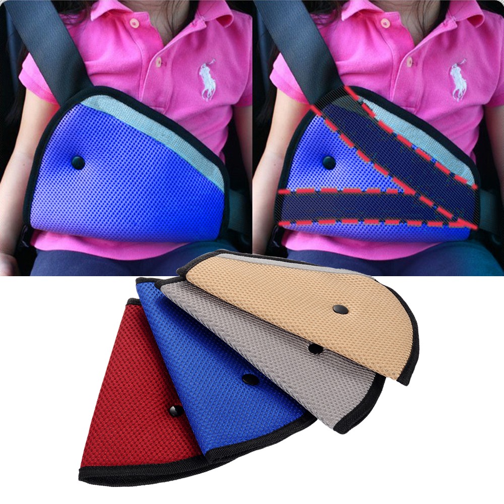 Blue Auto Car Seat Belt Adjuster Child Safety Cover Strap Pad Kids