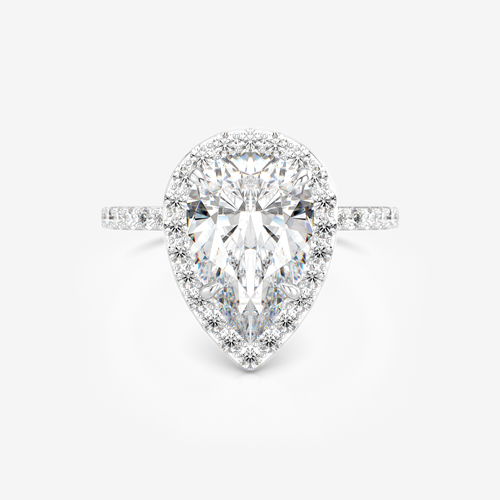 diamond engagement ring 5 carat e si1 excellent pear accented