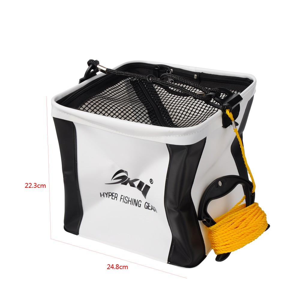 Outdoor Camping Nylon PVC Fishing Folding Collapsible Bucket Water