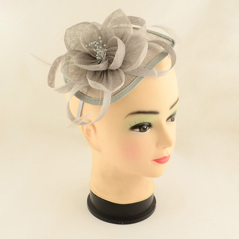 1pc Lady Party Fascinators British Weddings Flower Organza Feather