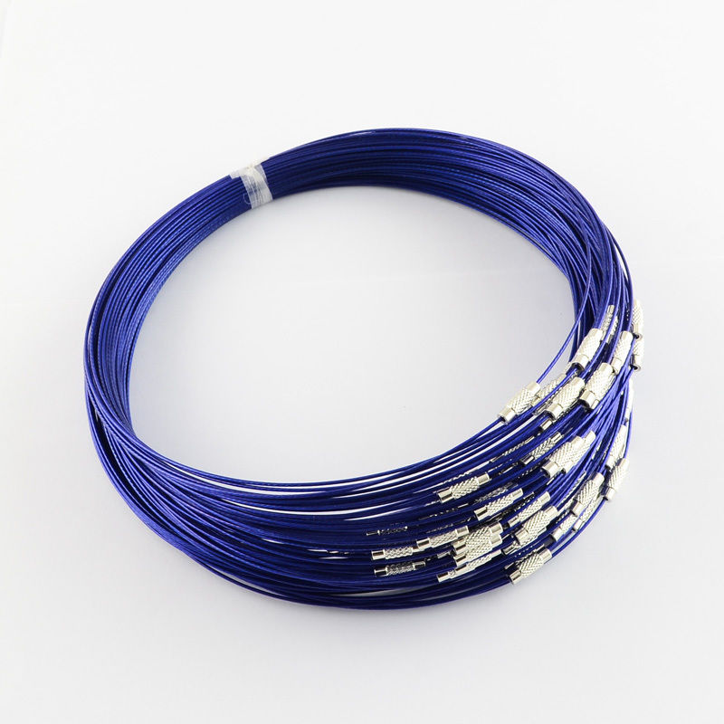 10Strand Stainless Steel Wire Necklace Cord Brass Screw