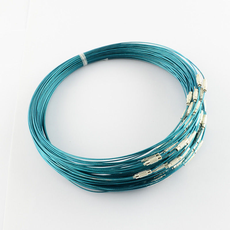 10Strand Stainless Steel Wire Necklace Cord Brass Screw
