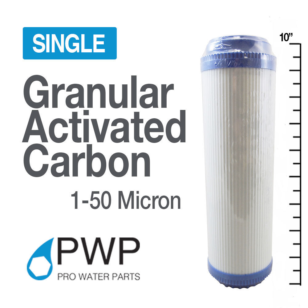 Single 2.5X10 in 20 Micron Granular Activated Carbon GAC Filter
