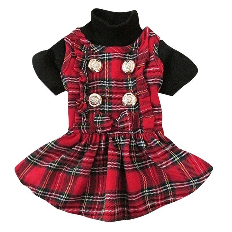 Plaid Checker Scottish Dress Set Skirt Kilts Pet Girl Small Dog Clothes Costume eBay