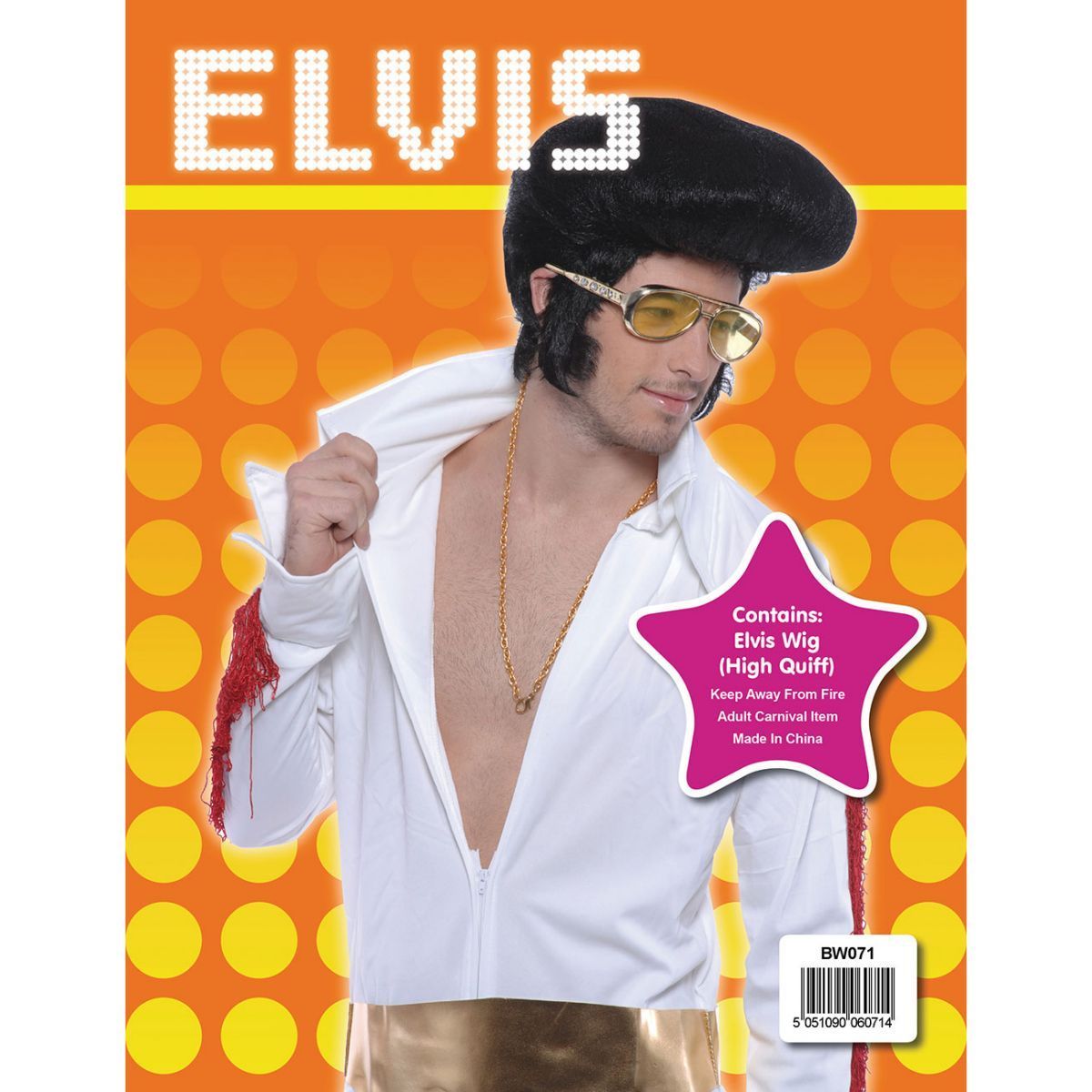 1950s 50s Black Quiff King Wig Teddy Boy Sideburns Mens Fancy Dress