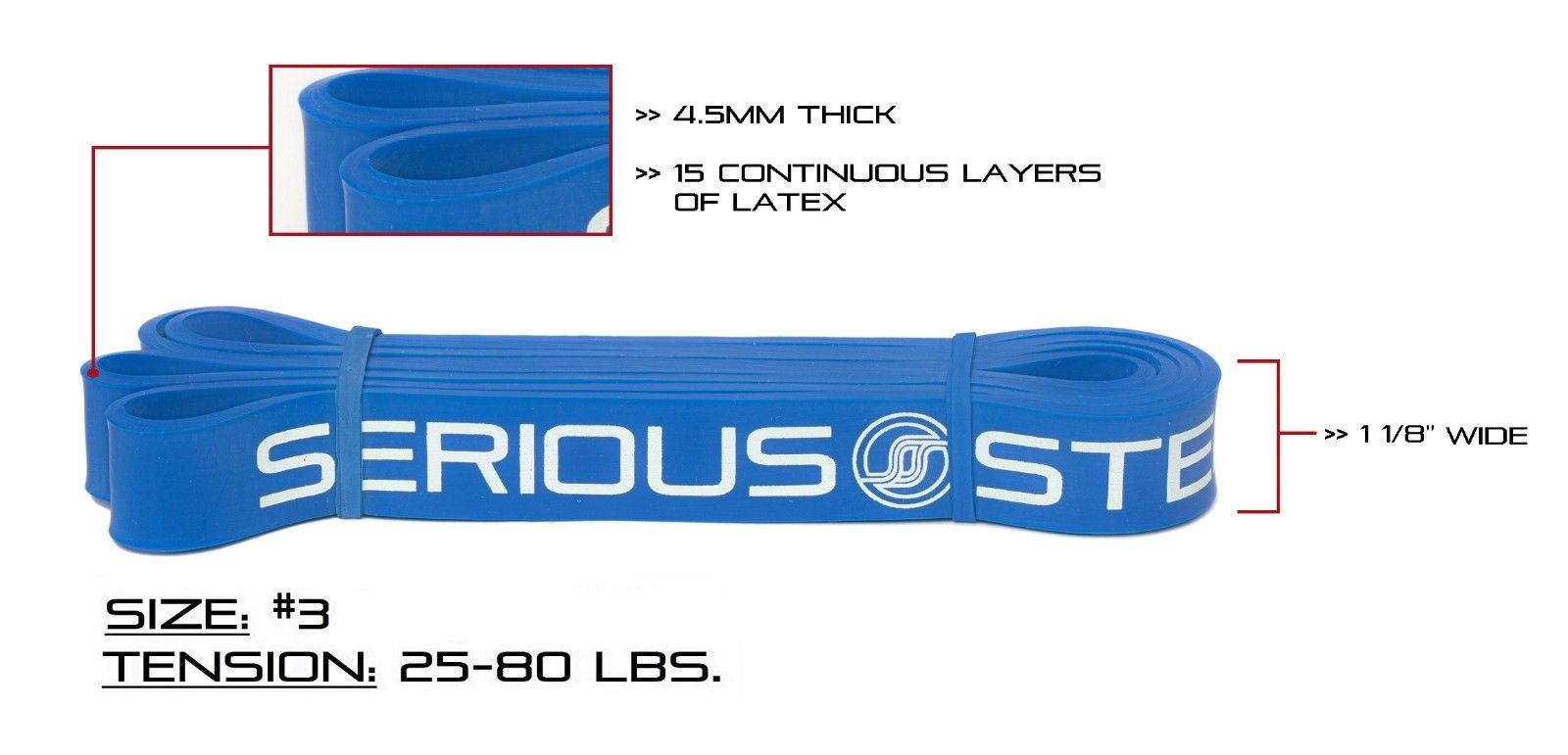 Serious Steel 41" Assisted PullUp, Dip Band, Resistance & CrossFit