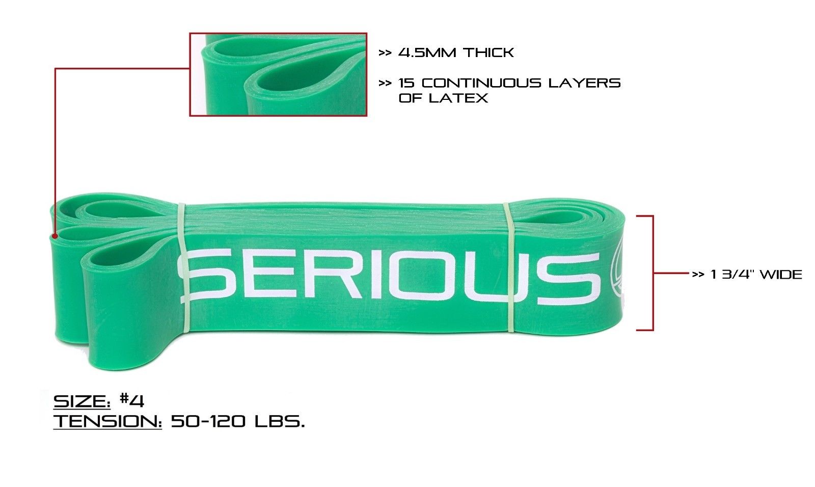 Serious Steel 41" Assisted PullUp, Dip Band, Resistance & CrossFit