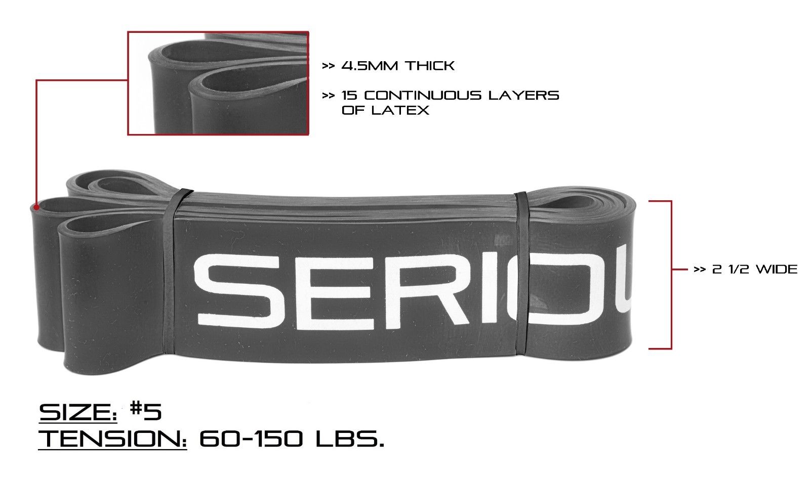 Serious Steel 41" Assisted PullUp, Dip Band, Resistance & CrossFit