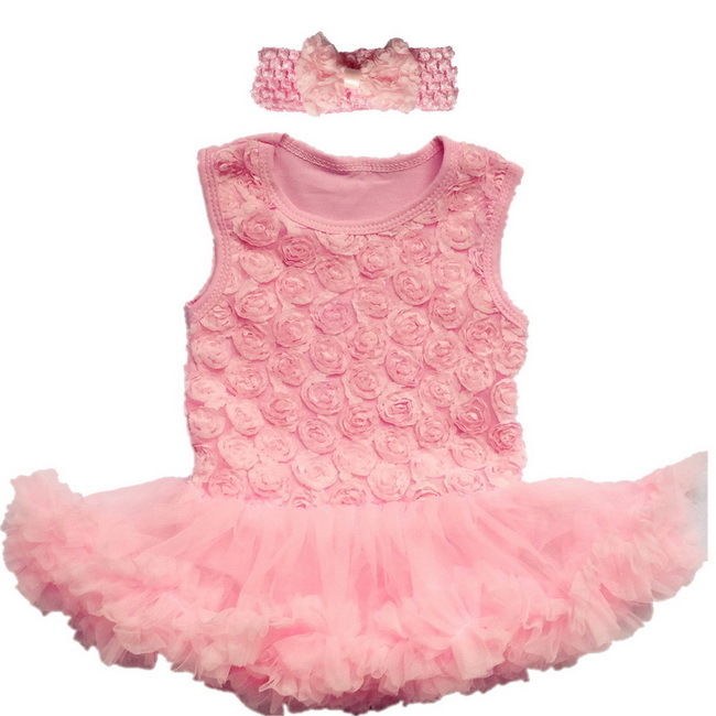 Newborn Baby Girl Cotton Overall Rose Bubble Romper Dress Bloomer