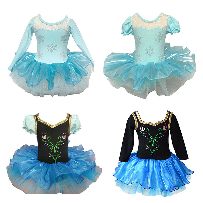 Girls Princess Ballet Tutu Skirt Dancewear Party Dress Frozen Elsa Anna