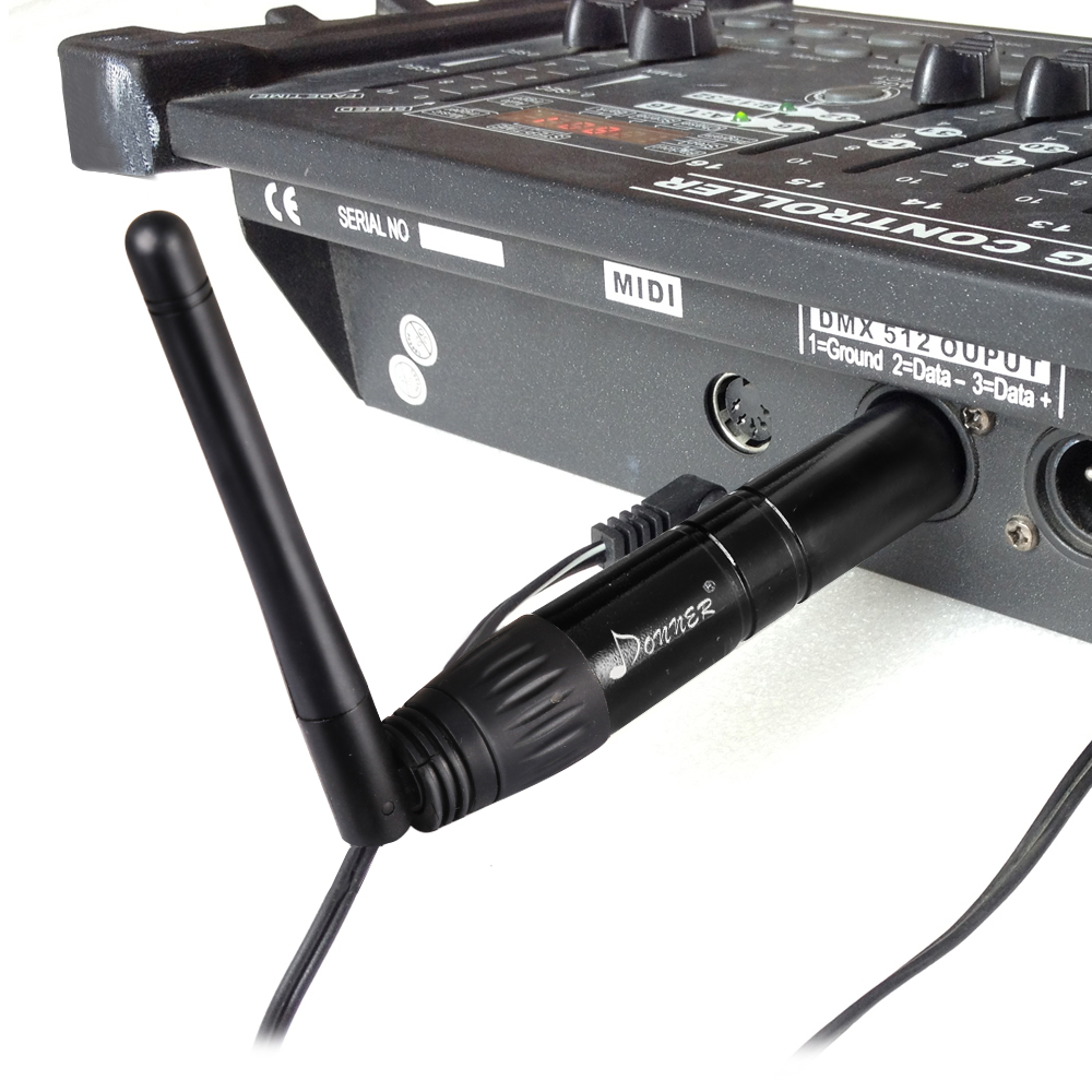 Donner Transmitter & Receiver 2.4G DMX Black Wireless Lighting Stage