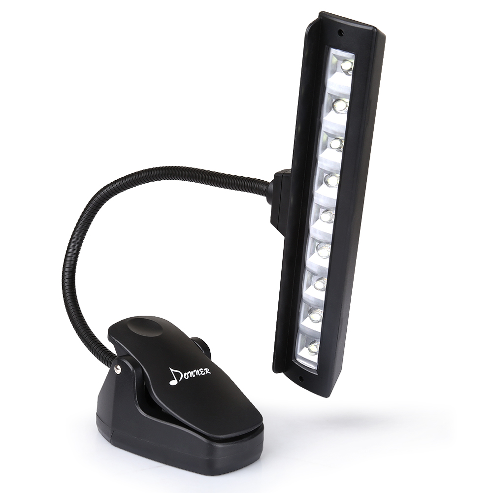 Donner Clipon Installable Batteries LED Music Stand Light with Adapter