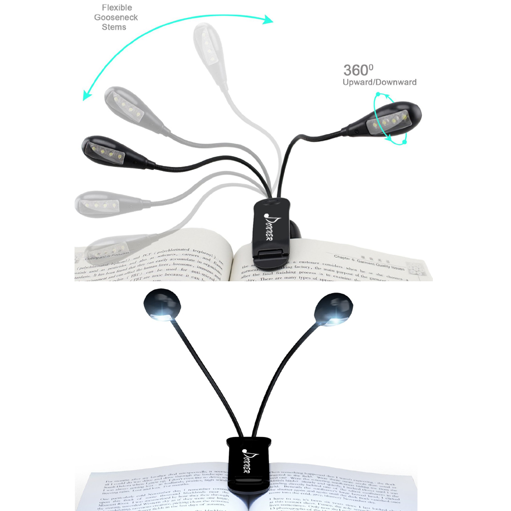 Donner Clipon Installable Batteries LED Music Stand Light with Adapter