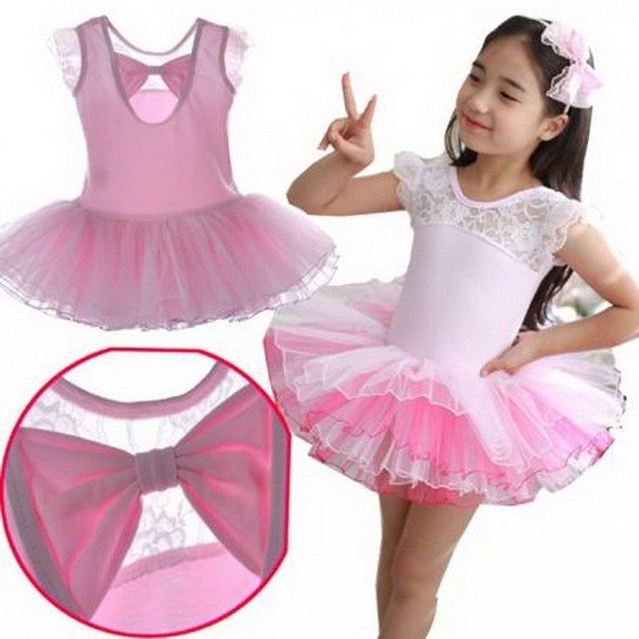 Girls Kids Leotard Ballet Tutus Pink/Blue Dancewear Skate Dresses 38Y