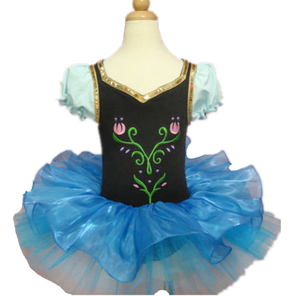 Girl Kid Ballet Tutu Elsa Anna Leotard Dancewear Dress 312Y Toddler