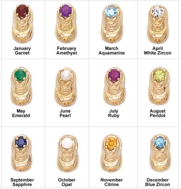 New 10k Yellow Gold Birthstone Baby Bootie with Synthetic Stones Charm