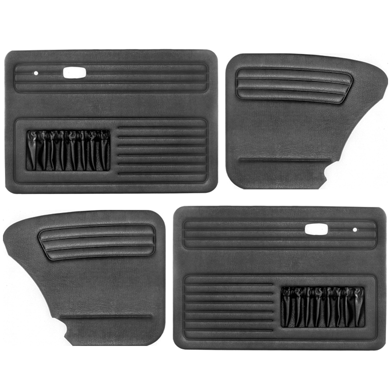 Empi 4854 Black Vinyl VW Beetle Door Panels W/ Pockets 19651977, Set Of 4