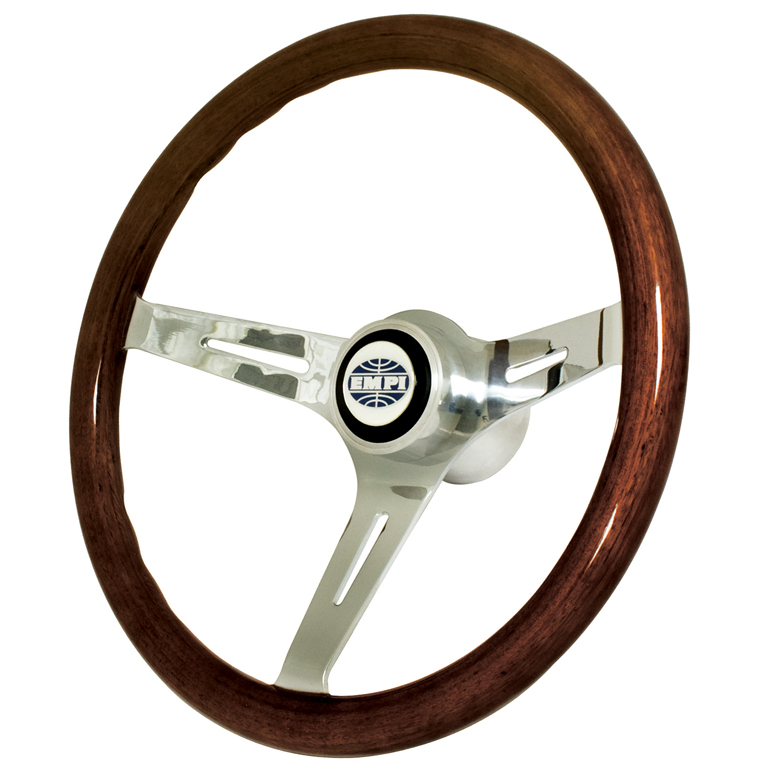 Empi 794021 Classic Vw Bug Steering Wheel With Adapter 15" Dark Wood