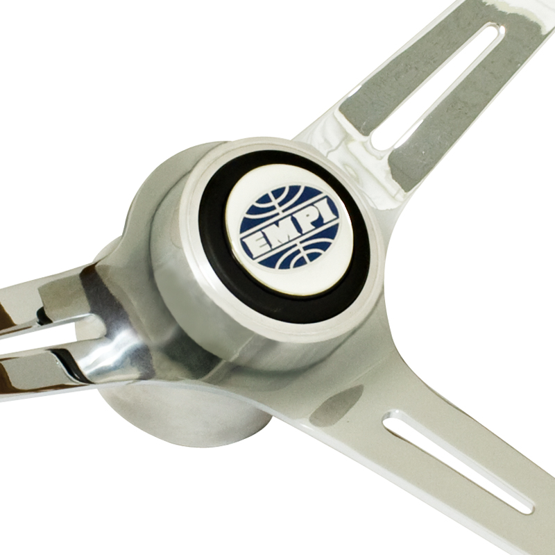 Hiwowsport 350mm Classic Wood Grain Steering Wheel,Chrome 3 Spoke 1.5 - View #4