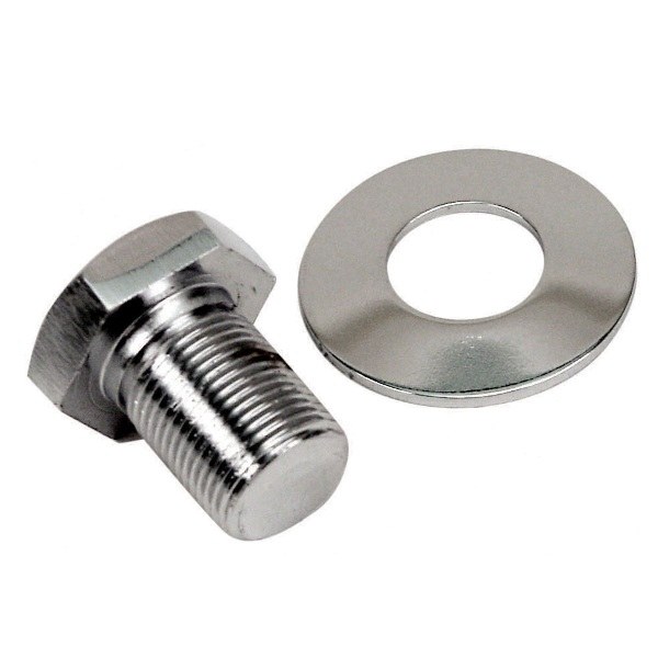 Empi 9118 Chrome VW Crankshaft Pulley Bolt & Washer – X-Long For Bolt-In Sand-Seal, VW Bug