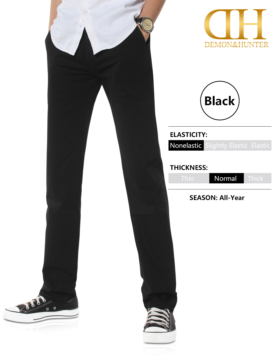 Demon/&Hunter 900X Classic-Fit Series Men/'s Chinos Trousers