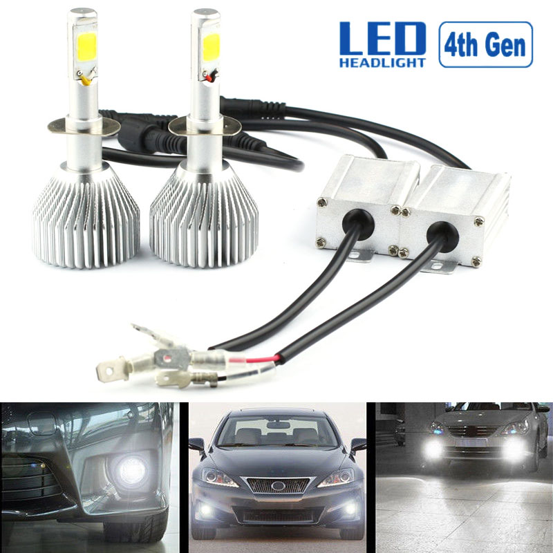 60W H1 6000K LED Headlight 12v Car Upgrade Conversion Bulbs kit 6000LM
