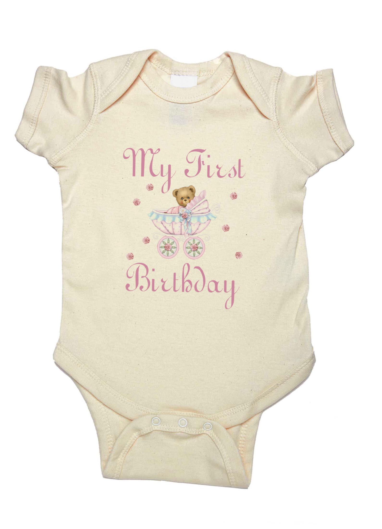 Baby Girls 1st Birthday Graphic Short Sleeve Onesie