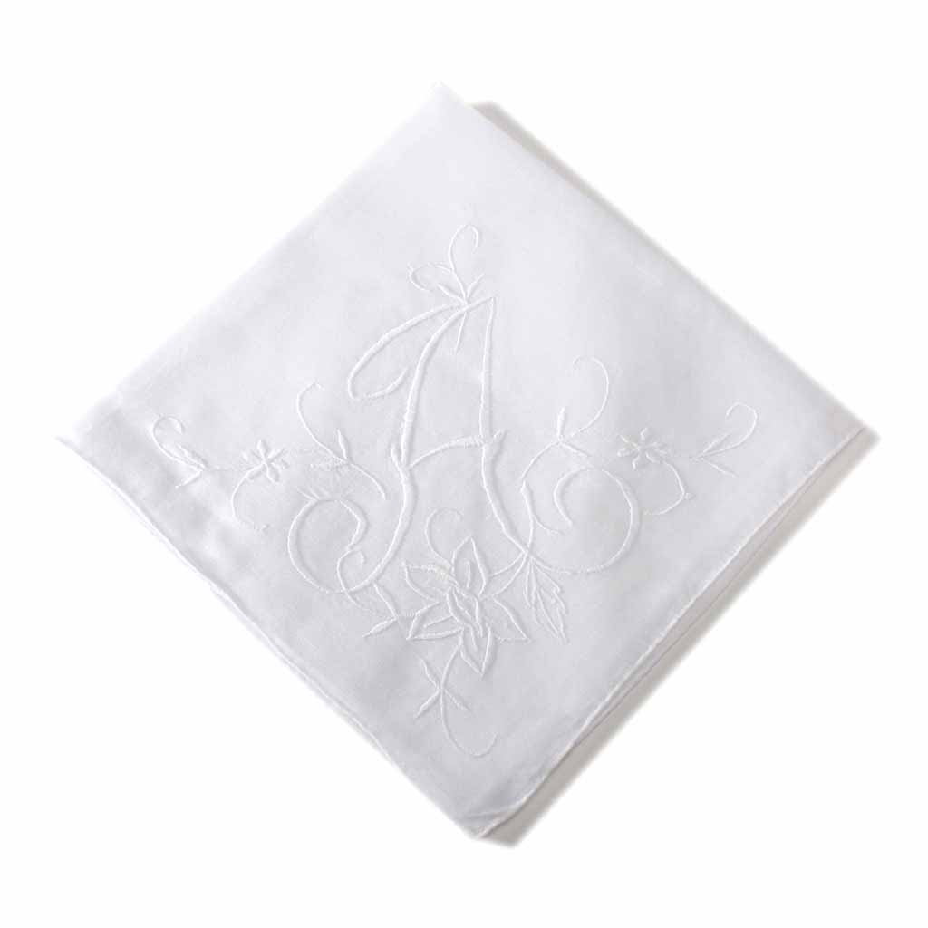 Extra Large Cotton Handkerchief with Monogram Embroidery eBay