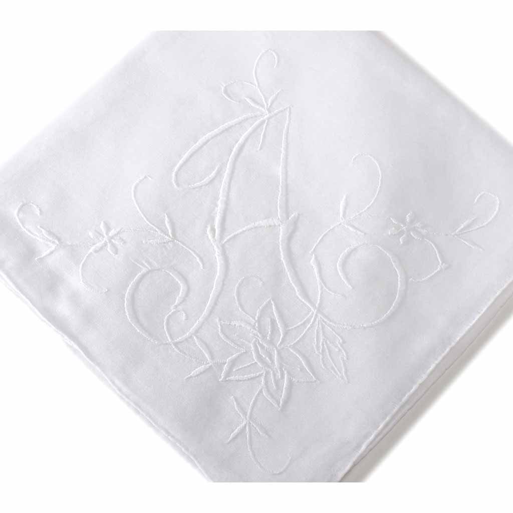 Extra Large Cotton Handkerchief with Monogram Embroidery eBay